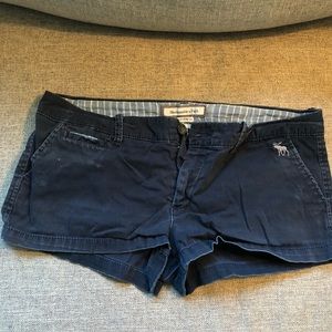 Abercrombie & Fitch navy blue mini shorts, coquette shorts, y2k, summer shorts